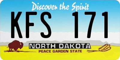 ND license plate KFS171