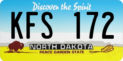 ND license plate KFS172