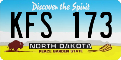 ND license plate KFS173