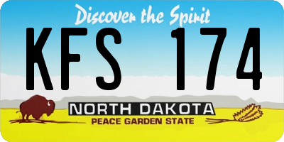 ND license plate KFS174