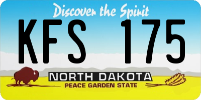ND license plate KFS175