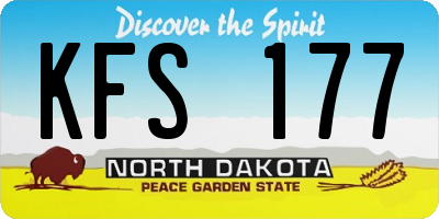 ND license plate KFS177