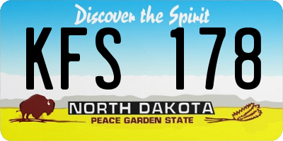 ND license plate KFS178