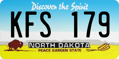 ND license plate KFS179