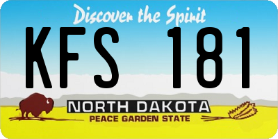 ND license plate KFS181