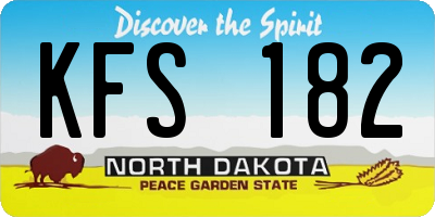 ND license plate KFS182