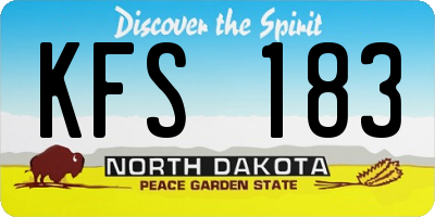 ND license plate KFS183