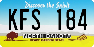 ND license plate KFS184