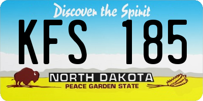 ND license plate KFS185
