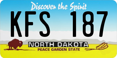 ND license plate KFS187