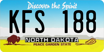 ND license plate KFS188