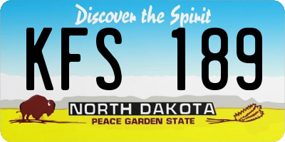 ND license plate KFS189