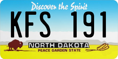ND license plate KFS191