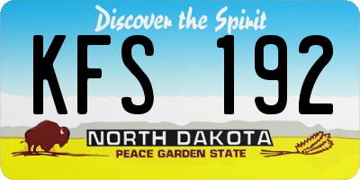 ND license plate KFS192