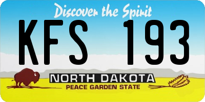 ND license plate KFS193