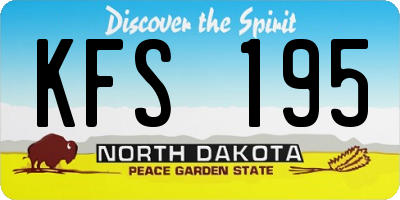 ND license plate KFS195