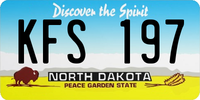 ND license plate KFS197