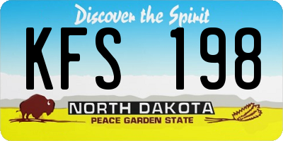 ND license plate KFS198
