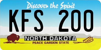 ND license plate KFS200