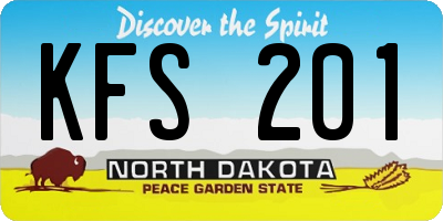 ND license plate KFS201