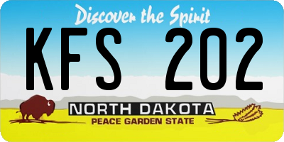 ND license plate KFS202