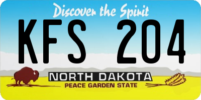 ND license plate KFS204