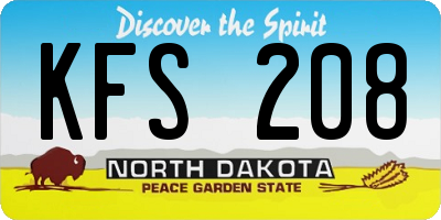 ND license plate KFS208