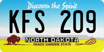 ND license plate KFS209