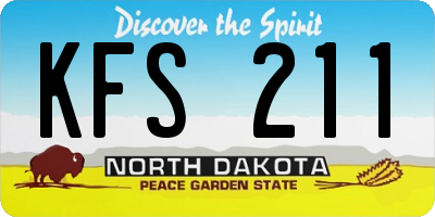 ND license plate KFS211