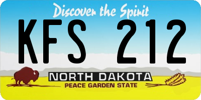 ND license plate KFS212