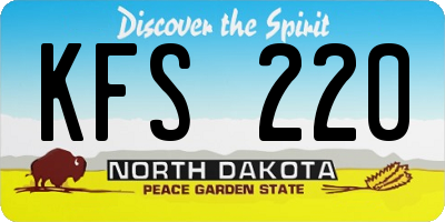 ND license plate KFS220