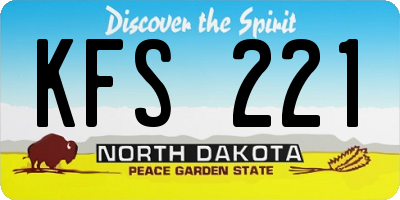 ND license plate KFS221