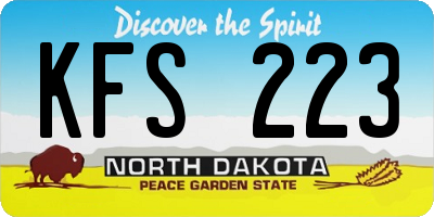 ND license plate KFS223