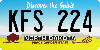 ND license plate KFS224