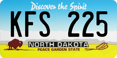 ND license plate KFS225