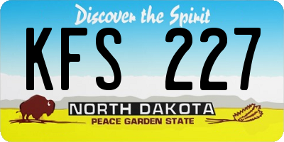 ND license plate KFS227