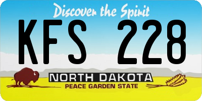 ND license plate KFS228