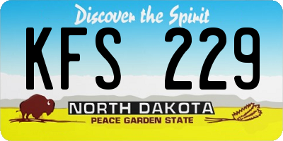 ND license plate KFS229