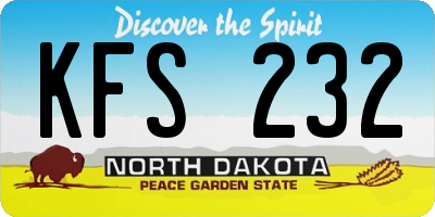 ND license plate KFS232