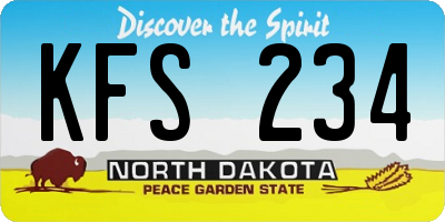 ND license plate KFS234