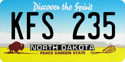 ND license plate KFS235