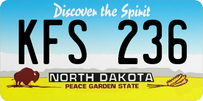 ND license plate KFS236