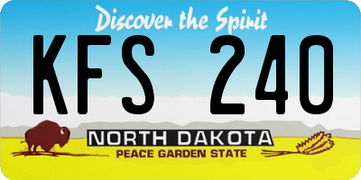 ND license plate KFS240