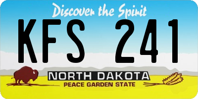 ND license plate KFS241
