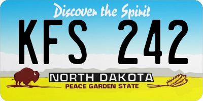 ND license plate KFS242
