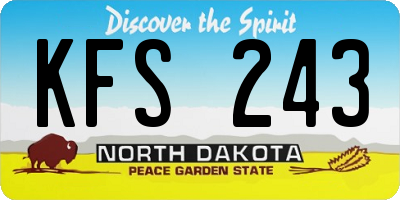 ND license plate KFS243