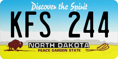 ND license plate KFS244