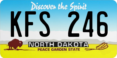 ND license plate KFS246