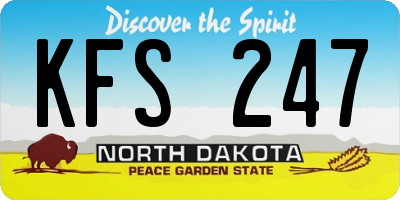 ND license plate KFS247