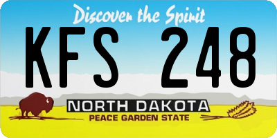 ND license plate KFS248
